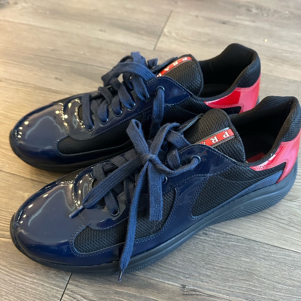 Prada Navy and Red Men's Sneakers
